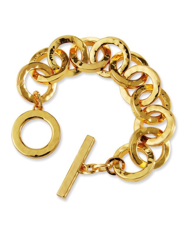 Hammered Gold Link Bracelet
